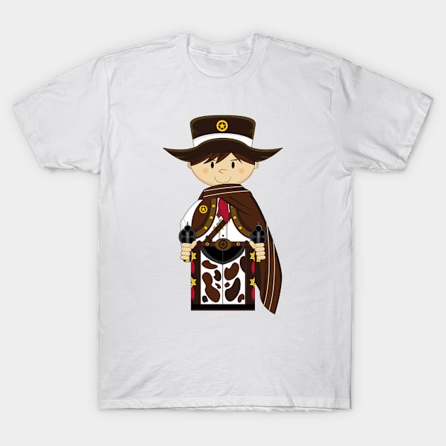 Cartoon Wild West Cowboy T-Shirt by markmurphycreative